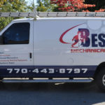 Bestech simplist corporate van wrap with side logo and lettering