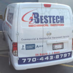 Bestech simplist corporate van wrap with side logo and lettering