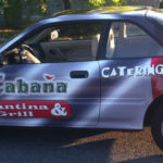 La Cabana corporate car wrap with logos and lettering