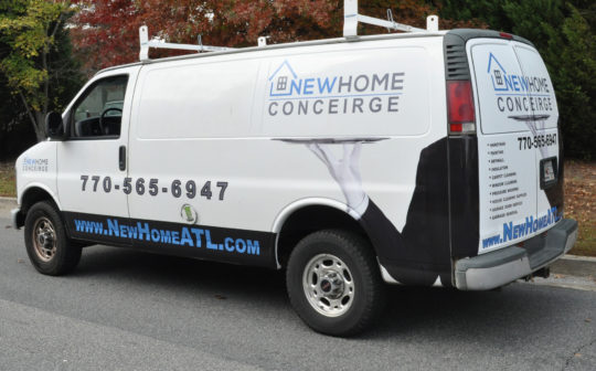 new Home Conceirge corporate Van wrap with logo and lettering