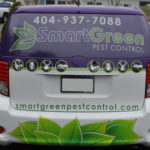 Smart Green corporate van wrap with side logo and lettering