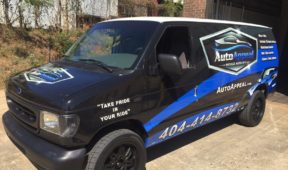 Auto Appeal corporate half wrap with logos and lettering