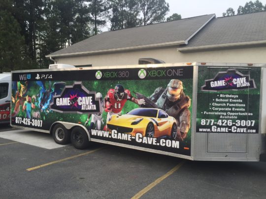 Game Cave corporate trailer wrap