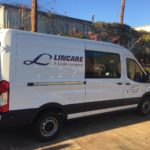 Lincare simplistic corporate wrap with logos and lettering