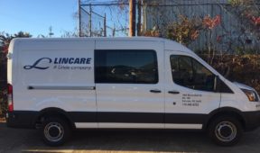 Lincare simplistic corporate wrap with logos and lettering
