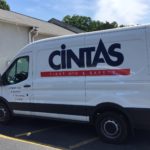 Cintas simlistic corporate wrap with lettering and logos